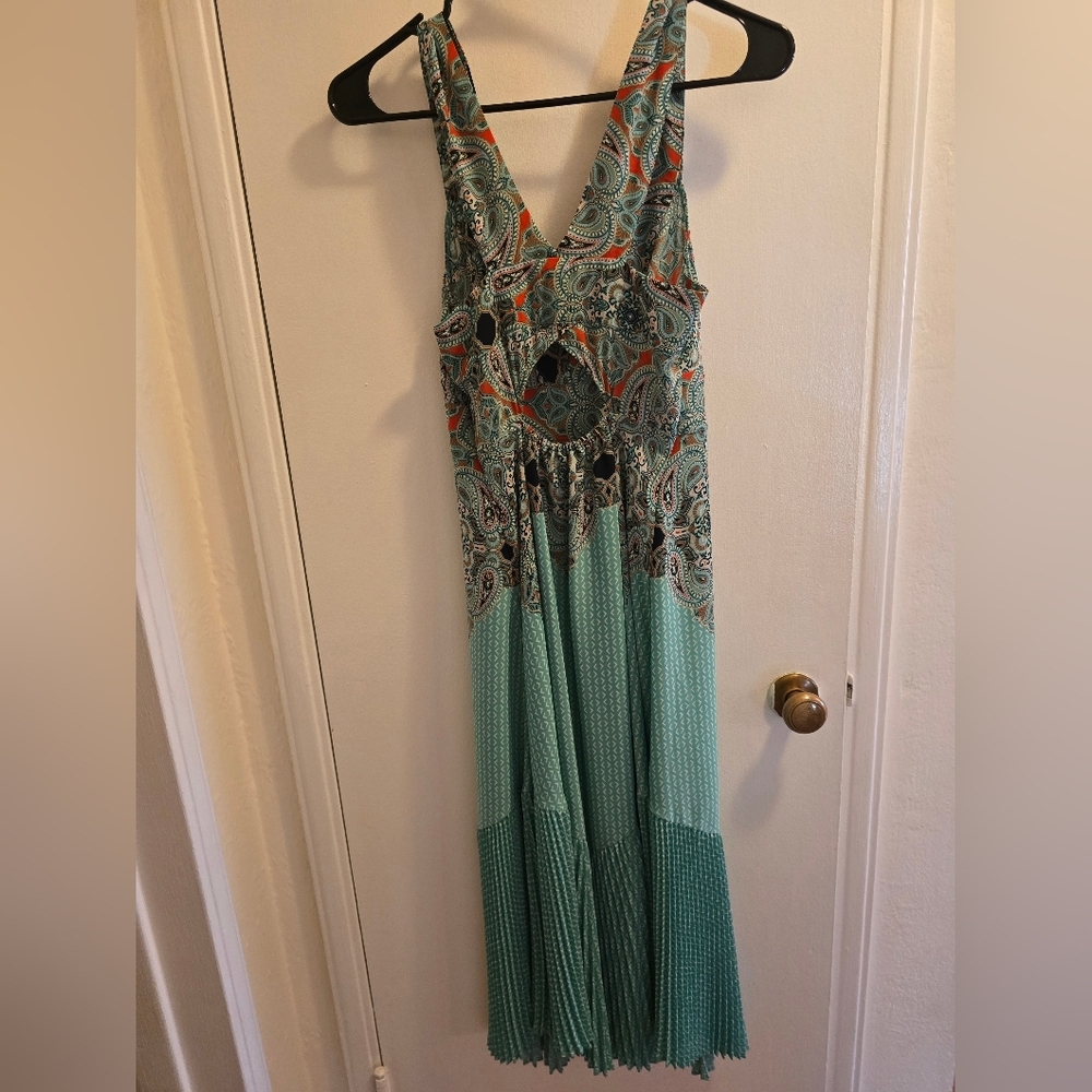 Anthropologie Maeve Canyon Creek Mint Paisley dress 2p NWOT - Picture 5 of 5